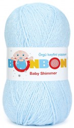 Пряжа Nako BONBON BABY SHIMMER 98907 голубой