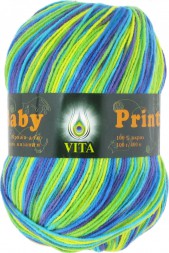 Пряжа Vita BABY PRINT 4888 синий/желтый