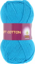 Пряжа Vita cotton SOFT COTTON 1823 гол.бирюза