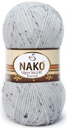 Пряжа Nako SUPER INCI HIT TWEED 208 S белый (далматин)